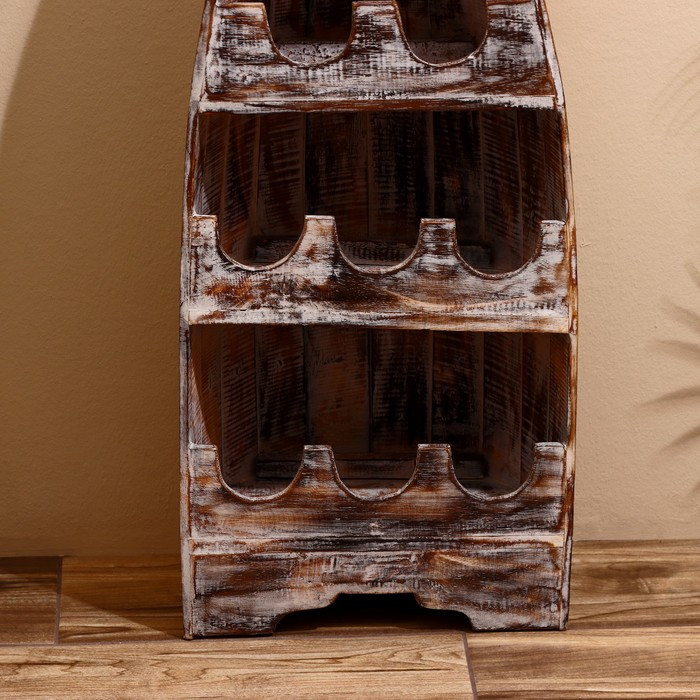 Подставка для бутылок "Лодка" 37х20х100 см, дерево албезия, светло-коричневый - фото 3 - id-p220887280