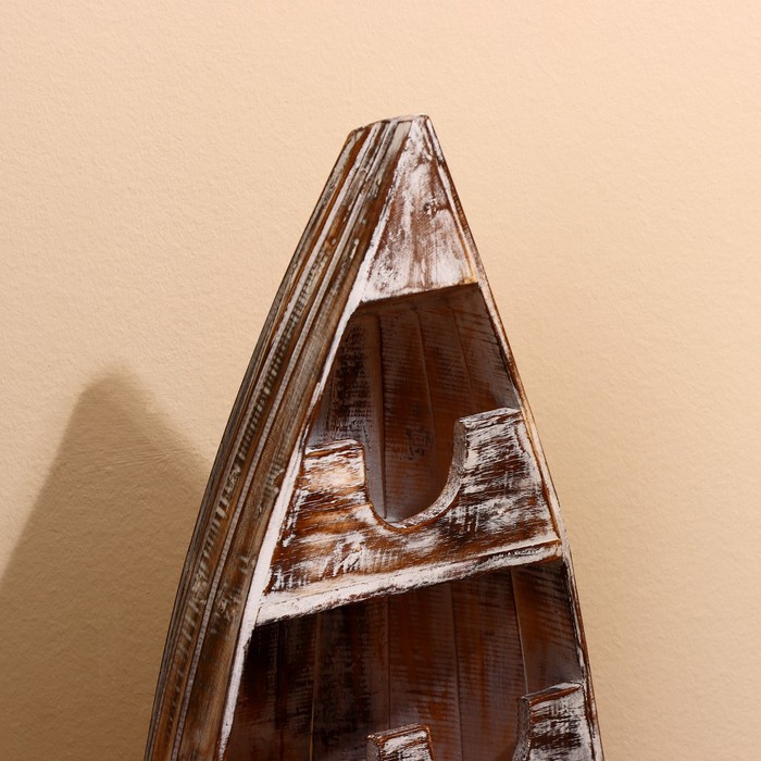 Подставка для бутылок "Лодка" 37х20х100 см, дерево албезия, светло-коричневый - фото 4 - id-p220887280