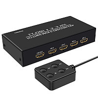 Адаптер - 4-х портовый KVM-переключатель HDMI2.0 4K60Гц USB2.0/USB-C, черный 556699