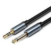 Кабель jack 6.35mm - jack 3.5mm (AUX) PRO, папа-папа, 3 метра, черный 556685