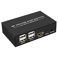 Адаптер - 2-х портовый KVM-переключатель HDMI 4K USB2.0/USB-C, черный 556700
