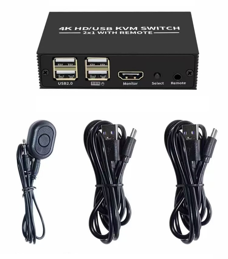 Адаптер - 2-х портовый KVM-переключатель HDMI 4K USB2.0/USB-C, черный 556700 - фото 8 - id-p220886764