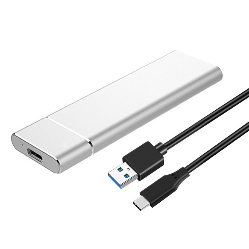 Внешний корпус - бокс для жесткого диска SSD M.2 NGFF - USB-C/USB-A, алюминий, серебро 556655 - фото 1 - id-p220886775
