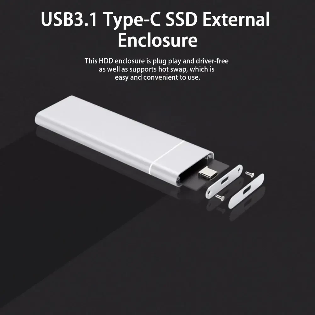 Внешний корпус - бокс для жесткого диска SSD M.2 NGFF - USB-C/USB-A, алюминий, серебро 556655 - фото 2 - id-p220886775