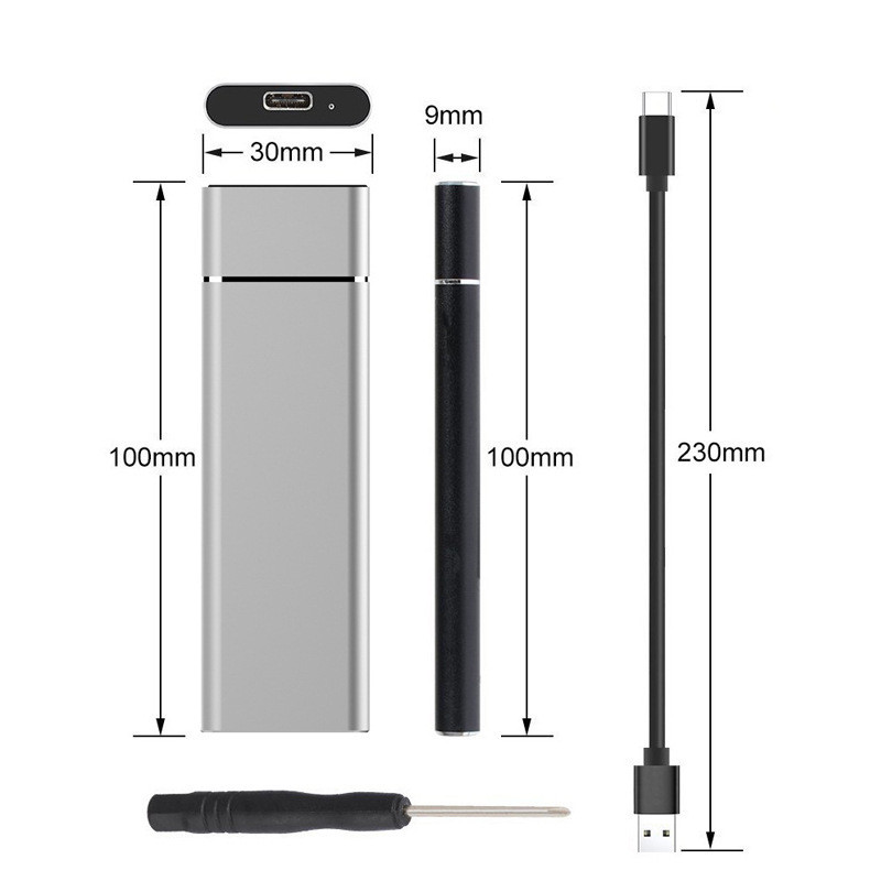 Внешний корпус - бокс для жесткого диска SSD M.2 NGFF - USB-C/USB-A, алюминий, серебро 556655 - фото 5 - id-p220886775