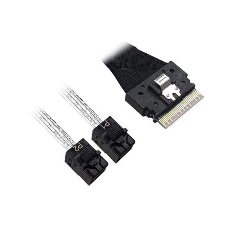 Кабель ACD-60002-ZC Slimline SASx8 (SFF8654) -to- 2 SAS HD (White) x4 (SFF8643 (NVMe Connection), for - фото 1 - id-p220888725
