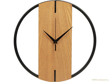 Деревянные часы с металлическим ободом Time Wheel