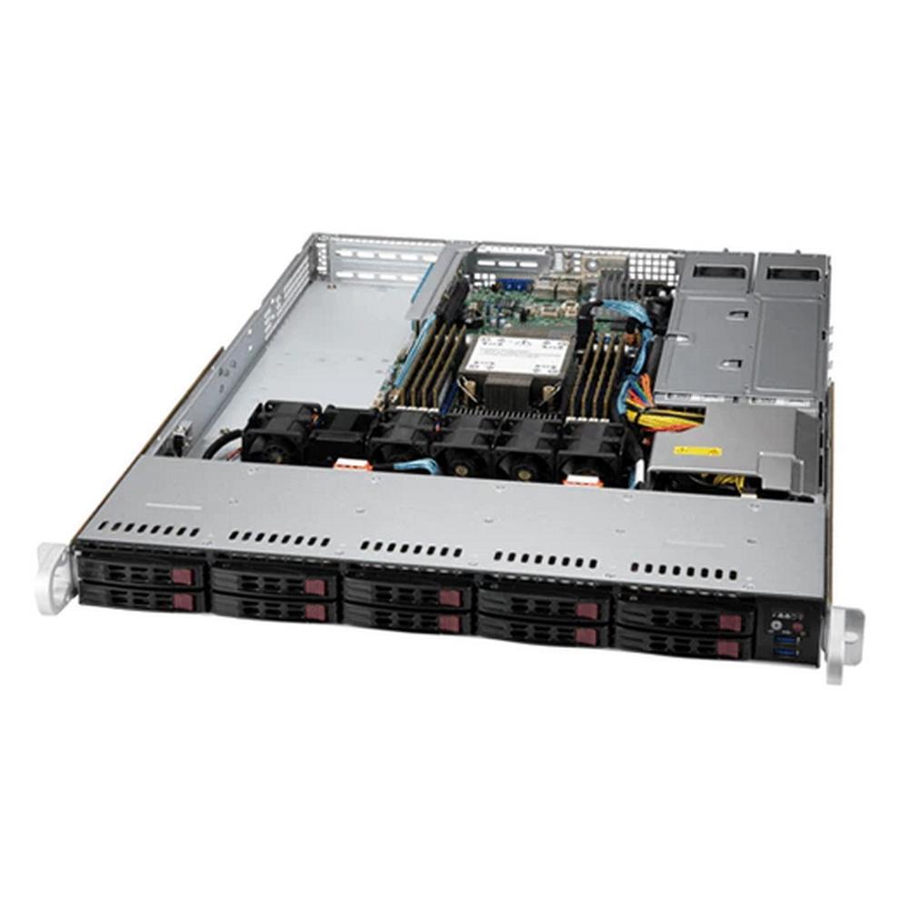 Supermicro SYS-110P-WTR 1U, LGA-4189, TDP 270W, Intel C621A, 8xDDR4, 10x2.5" Hot-swap (4x 2.5" NVMe hybrid), - фото 1 - id-p214277015