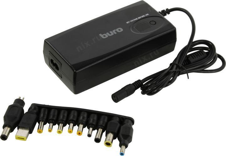 Блок питания Buro BUM-1245M90 ручной 90W 12V-24V 11-connectors 3.5A 1xUSB 1A от бытовой электросети LСD - фото 1 - id-p220888336