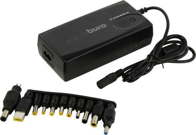 Блок питания Buro BUM-1245M90 ручной 90W 12V-24V 11-connectors 3.5A 1xUSB 1A от бытовой электросети LСD, фото 2