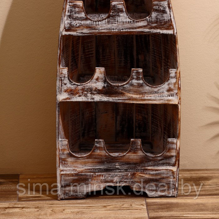 Подставка для бутылок "Лодка" 37х20х100 см, дерево албезия, светло-коричневый - фото 3 - id-p220890061
