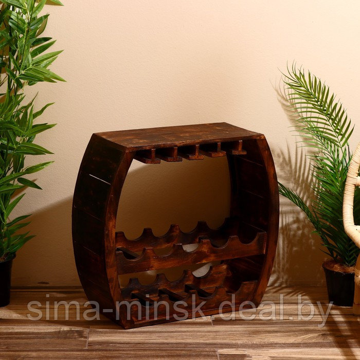 Подставка для бутылок "БарБали" 55х24х55 см, дерево албезия, коричневый - фото 1 - id-p220890063