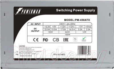Блок питания для компьютера PowerMan PM-450ATX - фото 4 - id-p220890558