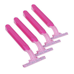 Станки для бритья женские с тройным лезвием, силикон, пластик, 4шт PROWAY 346-003