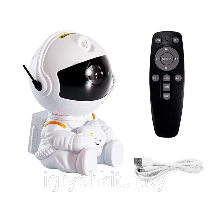 Ночник-проектор сидячий астронавт звёздное небо - фото 1 - id-p220892990