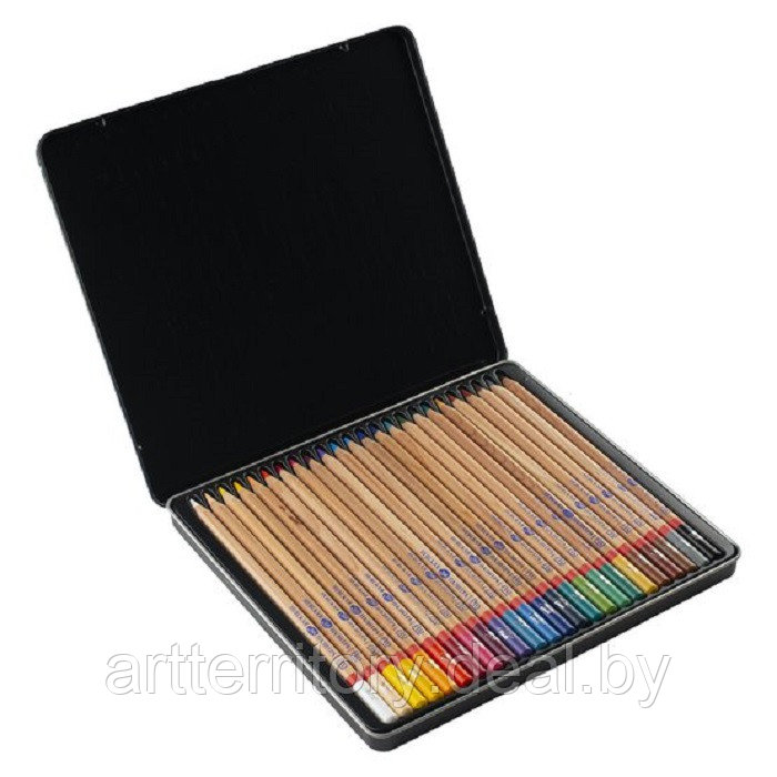Набор профессиональных цветных карандашей Мастер класс, 24 цвета, (жестяная упаковка) - фото 3 - id-p220132280