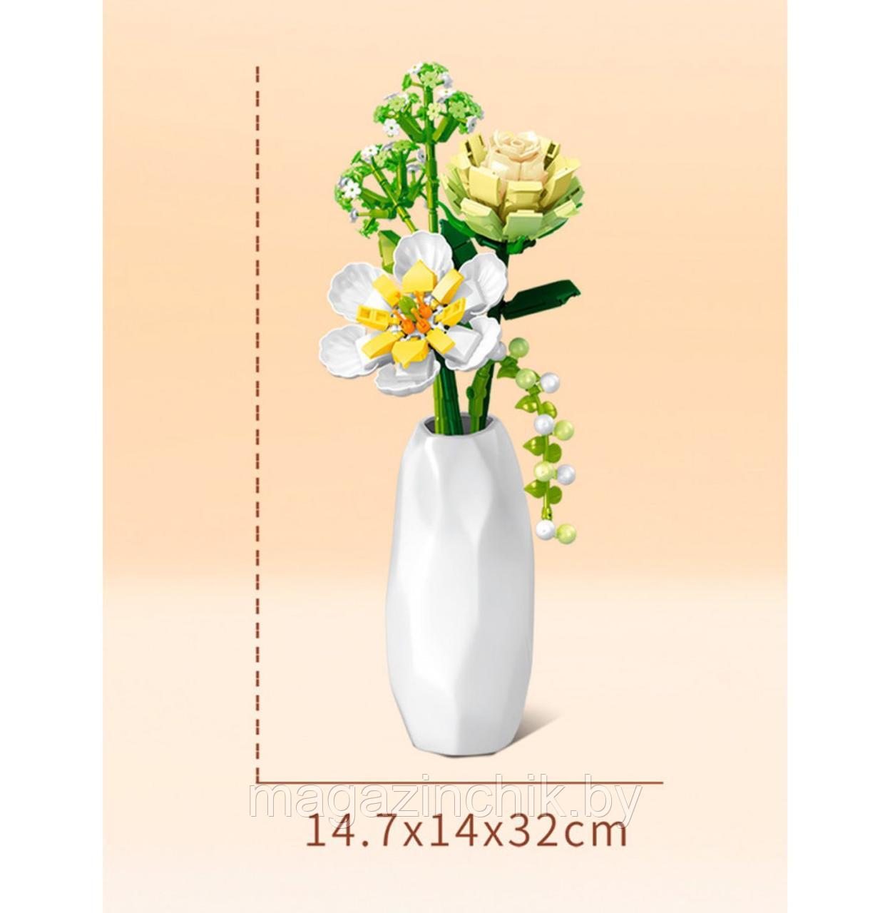 Конструктор Весенний Букет + ваза в наборе, Sembo 611067 аналог лего - фото 3 - id-p220893520