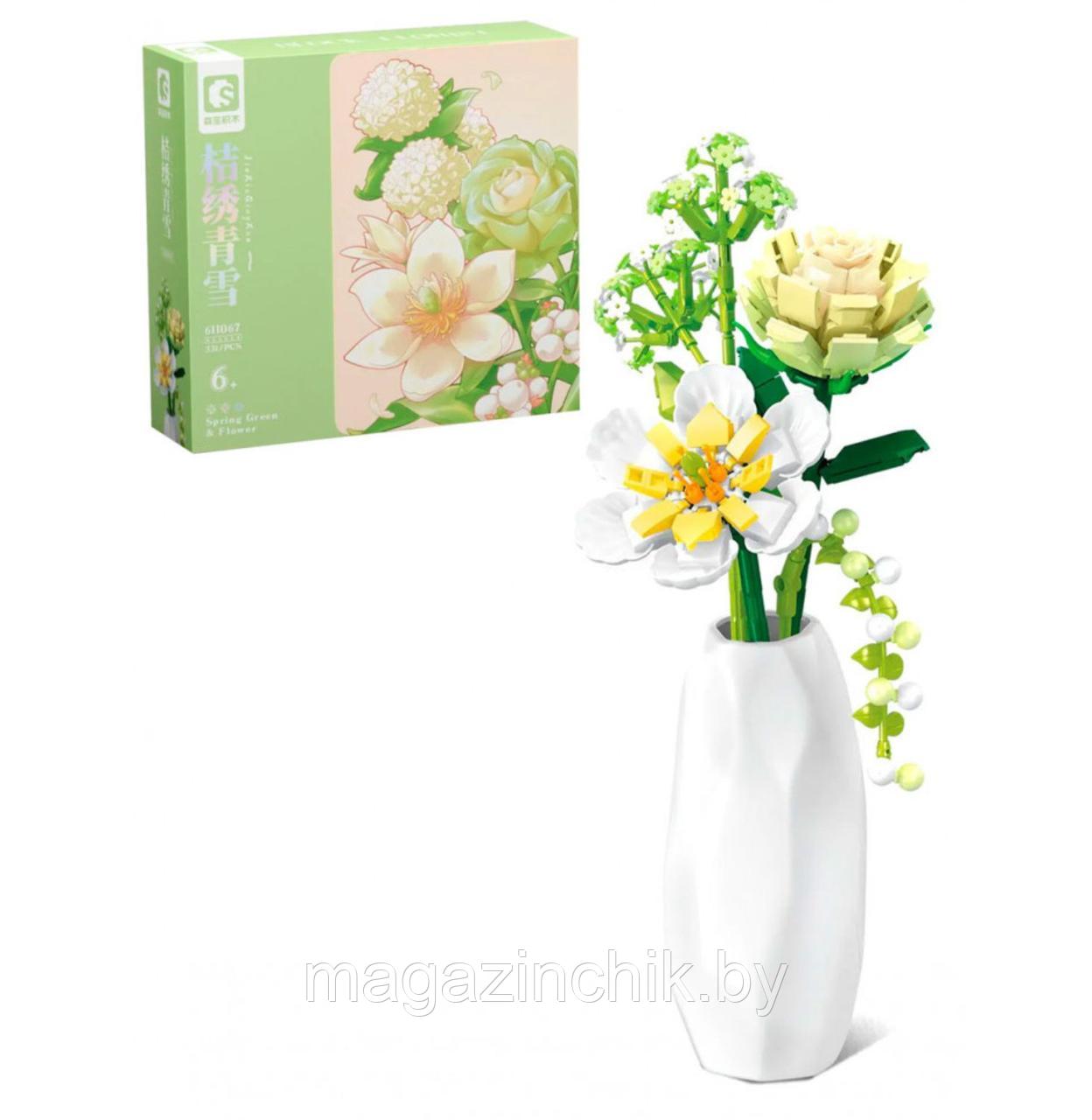 Конструктор Весенний Букет + ваза в наборе, Sembo 611067 аналог лего - фото 4 - id-p220893520