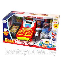 Детская Касса с калькулятором, сканером и набором продуктов. Свет, звук