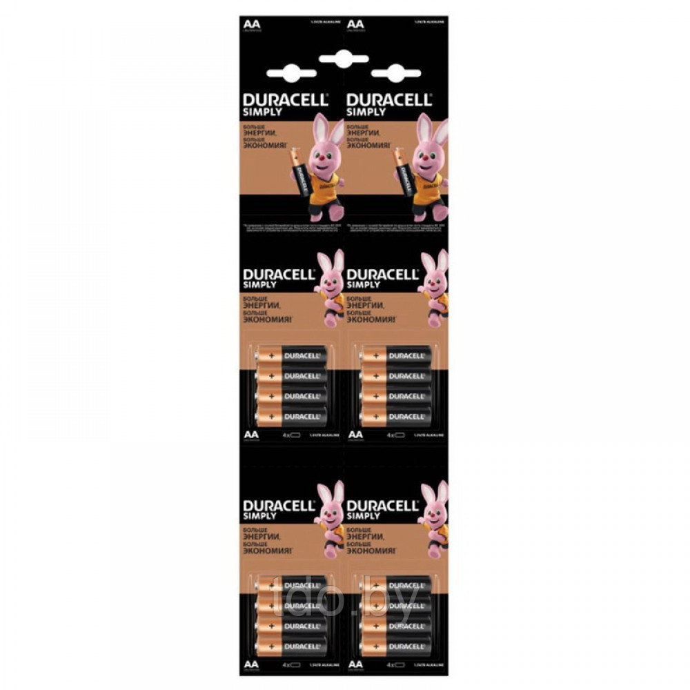 Батарейка Duracell LR06 AA, 1,5V, 16шт/уп - фото 1 - id-p220893566