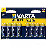 Батарейка VARTA LONGLIFE LR6 AA, 1,5V, 8шт/уп, фото 2