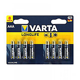Батарейка VARTA LONGLIFE LR03 AAA B8, 1,5V, 8шт/уп, фото 2