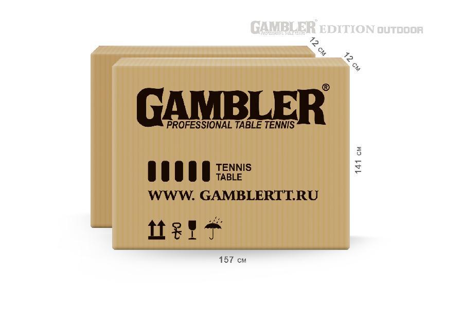 Стол теннисный GAMBLER Edition 6 Всепогодный (Зелёный) - фото 7 - id-p220893858