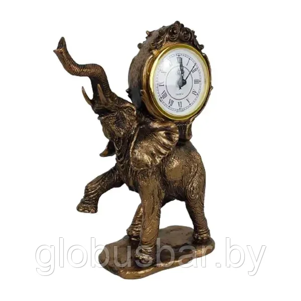 Фигура с часами Слон золотой