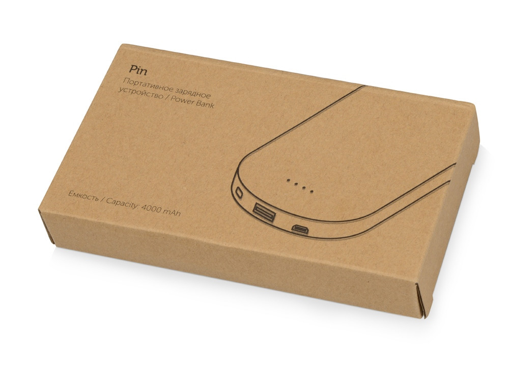 Портативное зарядное устройство Pin на 4000 mAh с большой площадью нанесения и клипом для крепления к одежде - фото 6 - id-p220898195