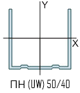 Профиль направляющий Скайпрофиль UW 50x40 мм, сталь 0.6 мм, фото 2