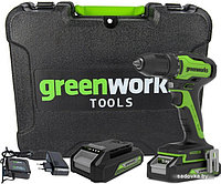 Дрель-шуруповерт Greenworks GD24DD35K2 3704007UA (с 1-м АКБ, кейс)>