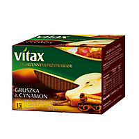 Чай "Vitax", 15 пакетиков x2 г, фруктовый, с вкусом груши и корицы