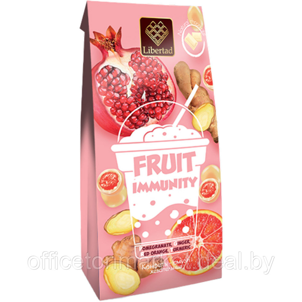 Конфеты жевательные "Libertad. Fruit Immunty", 75 г, в белом шоколаде - фото 1 - id-p220668250