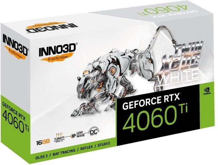 Видеокарта Inno3D GeForce RTX 4060 Ti 16GB Twin X2 OC White N406T2-16D6X-178055W - фото 3 - id-p220913736