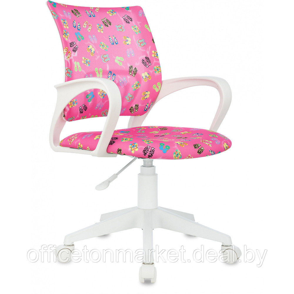 Кресло детское Бюрократ BUROKIDS 1W, ткань, пластик, розовые сланцы - фото 1 - id-p211489986