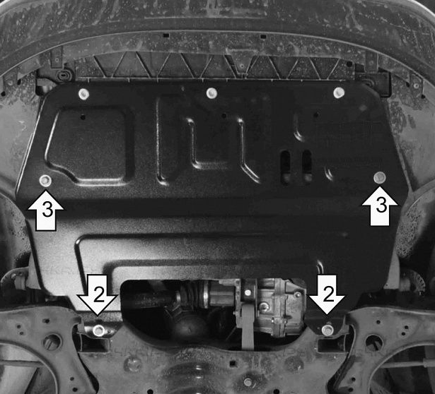 Защита АвтоСтандарт для двигателя, КПП Volkswagen Polo V седан, хэтчбек 2009-2020. - фото 1 - id-p220913882
