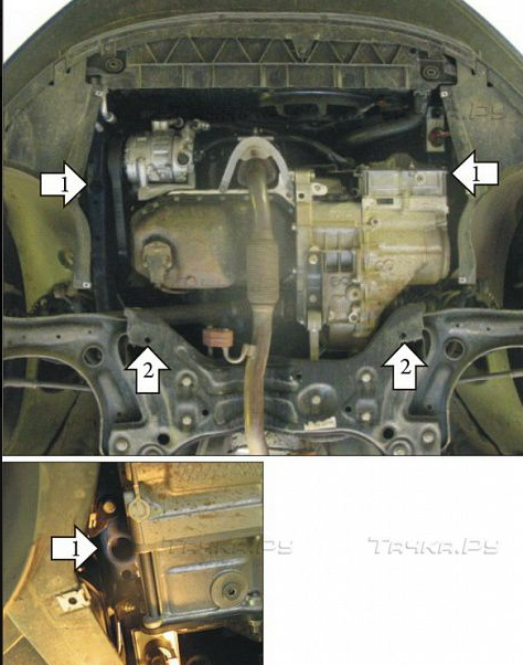 Защита АвтоСтандарт для двигателя, КПП Volkswagen Polo V седан, хэтчбек 2009-2020. - фото 3 - id-p220913882