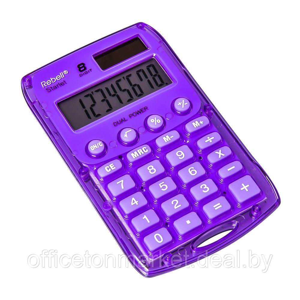 Калькулятор карманный Rebell "StarletV WB", 8-разрядный, фиолетовый - фото 1 - id-p220909677