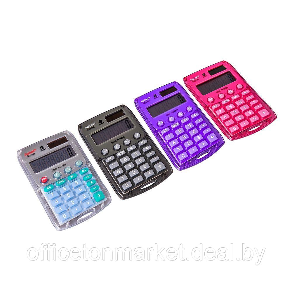 Калькулятор карманный Rebell "StarletV WB", 8-разрядный, фиолетовый - фото 5 - id-p220909677