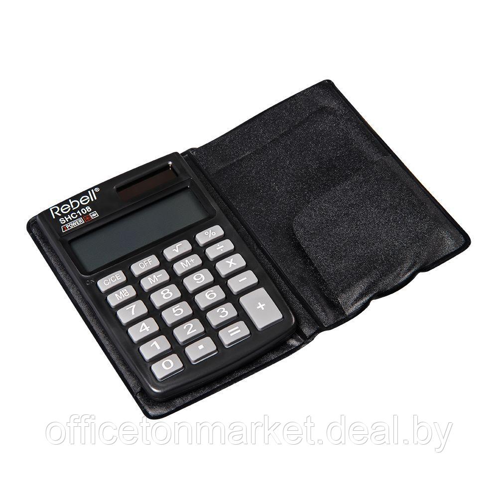 Калькулятор карманный Rebell "SHC108 BX", 8-разрядный, черный - фото 1 - id-p220909681