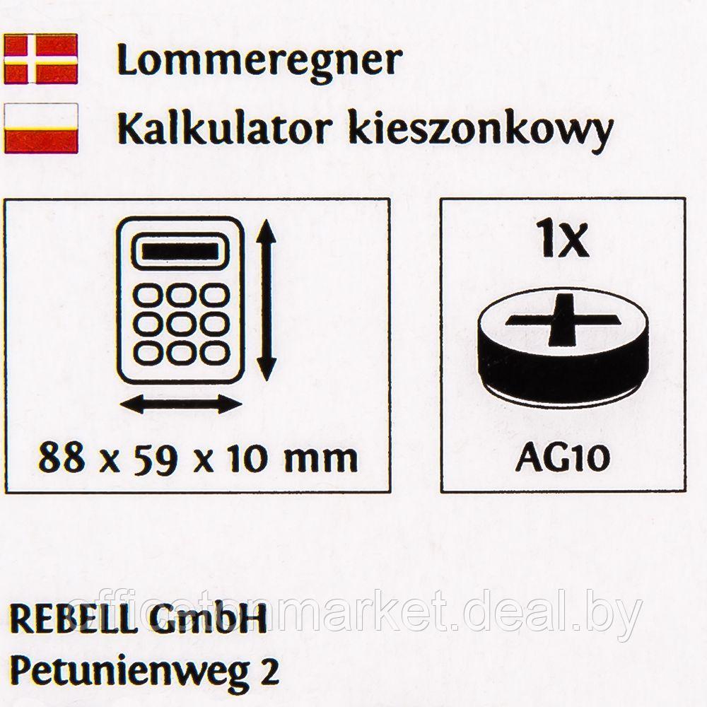 Калькулятор карманный Rebell "SHC108 BX", 8-разрядный, черный - фото 5 - id-p220909681