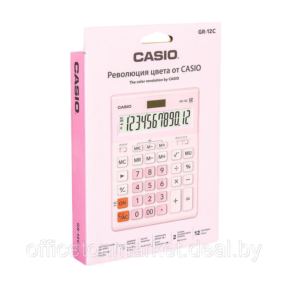 Калькулятор настольный Casio "GR-12", 12-разрядный, розовый - фото 2 - id-p217680348