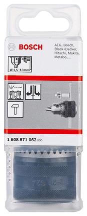 Кулачковый патрон Bosch до 13 мм 1,5-13 мм, 1/2" - 20 (1608571062) Германия, фото 2