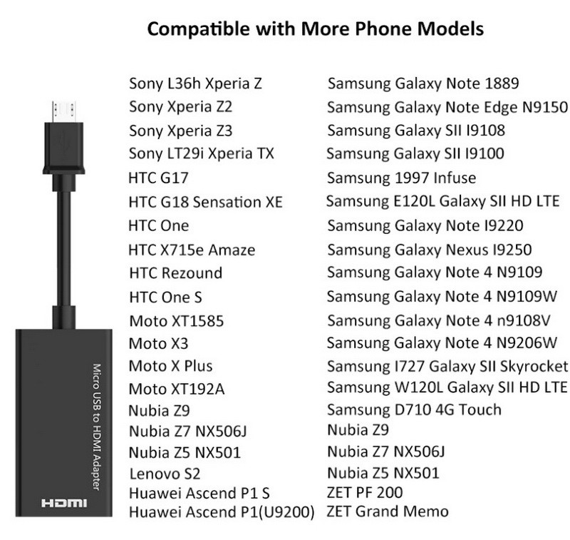 Адаптер - переходник MicroUSB - HDMI (MHL), черный - фото 6 - id-p220918164