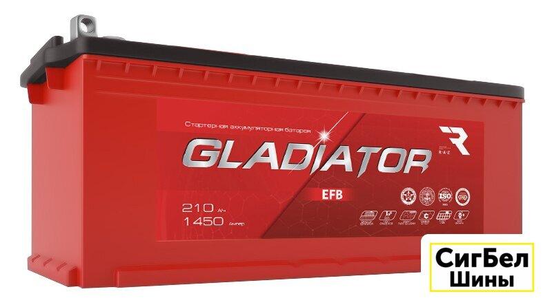 Автомобильный аккумулятор Gladiator EFB 210 (3) евро (210 А·ч)