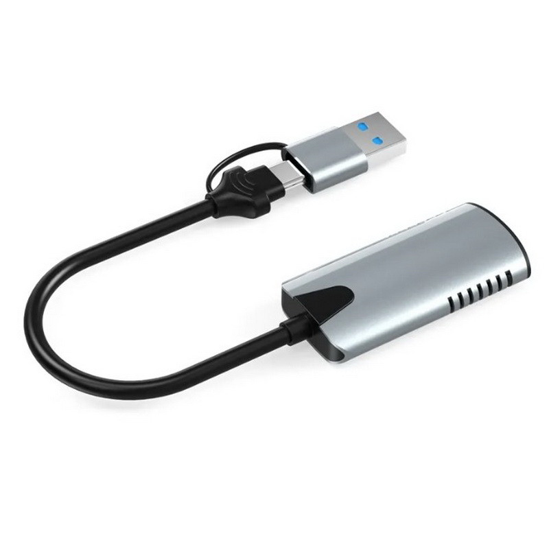 Карта видеозахвата USB3.1 Type-C / USB3.0 Type-A - HDMI, ver.02, серый - фото 2 - id-p220918857