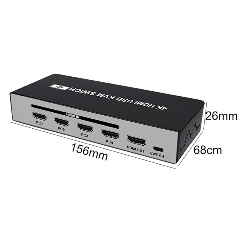 Адаптер - 4-х портовый KVM-переключатель 4K HDMI USB, черный - фото 3 - id-p220920844