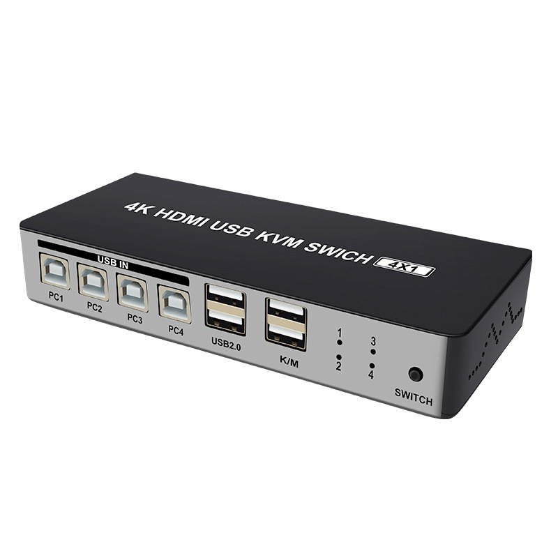 Адаптер - 4-х портовый KVM-переключатель 4K HDMI USB, черный - фото 2 - id-p220920895