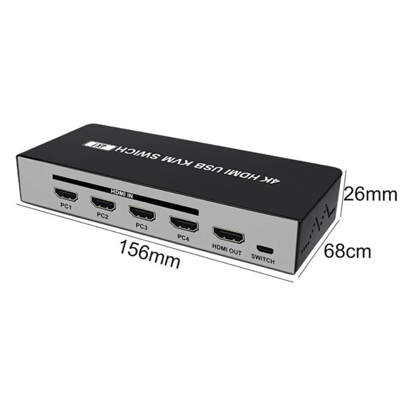 Адаптер - 4-х портовый KVM-переключатель 4K HDMI USB, черный - фото 3 - id-p220920895