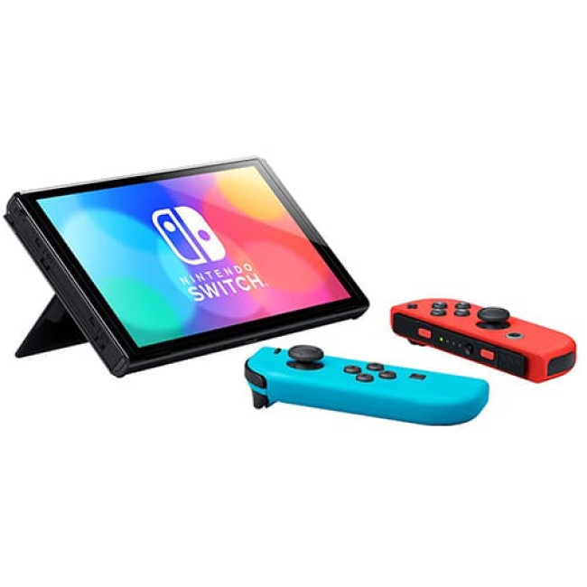 Игровая приставка Nintendo Switch OLED Черный, с неоновыми Joy-Con - фото 3 - id-p220916234